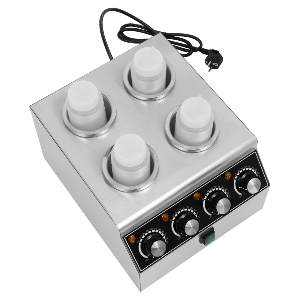 Electric sauce warmer, stainless steel sauce warmer, sauce warmer with squeeze bottle
