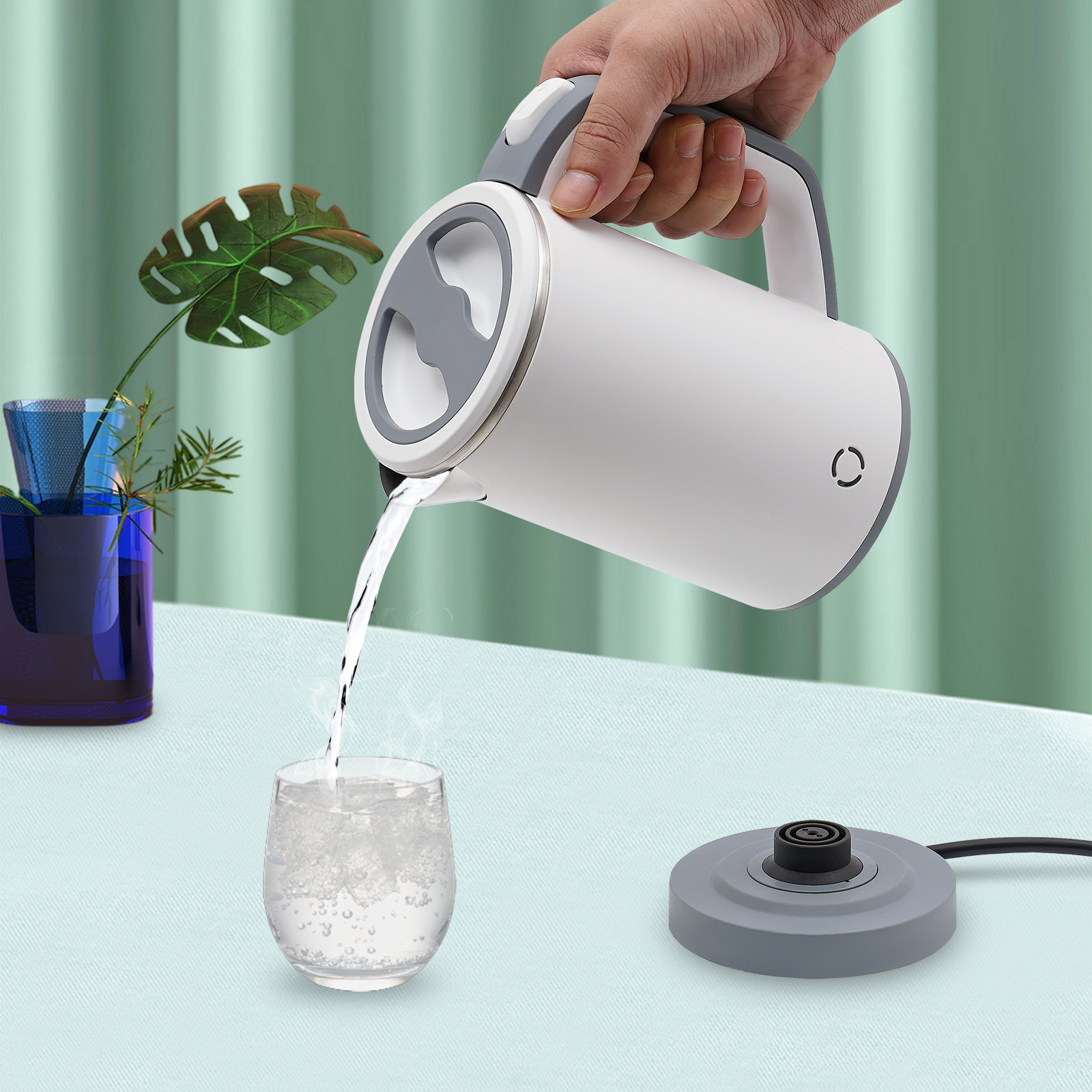 800ML Travel Kettle, Portable Kettle Mini Kettle, Stainless Steel Travel Kettle (White) 800ML Travel Kettle, Portable Kettle Mini Kettle, Stainless Steel Travel Kettle (White)