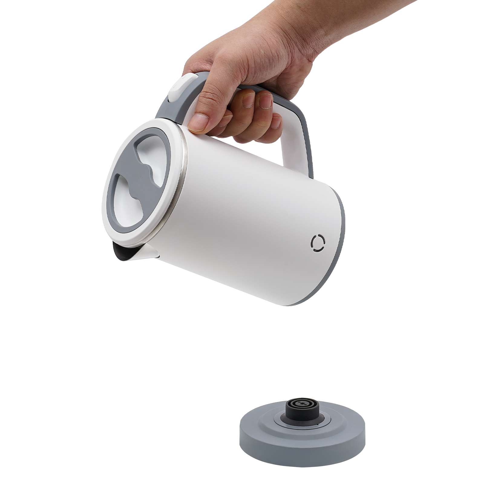 800ML Travel Kettle, Portable Kettle Mini Kettle, Stainless Steel Travel Kettle (White)