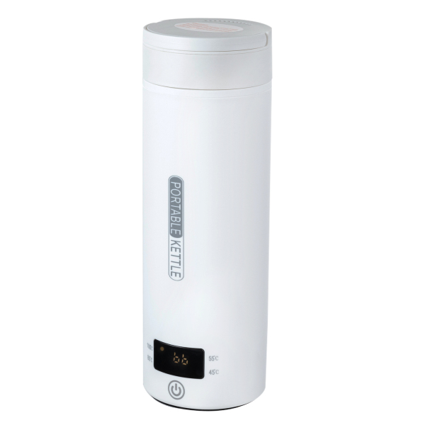 Portable travel kettle, mini mug, kettle 4 speed temperature adjustment, 8*23cm, White Portable travel kettle, mini mug, kettle 4 speed temperature adjustment, 8*23cm, White