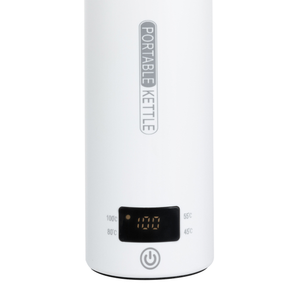 Portable travel kettle, mini mug, kettle 4 speed temperature adjustment, 8*23cm, White