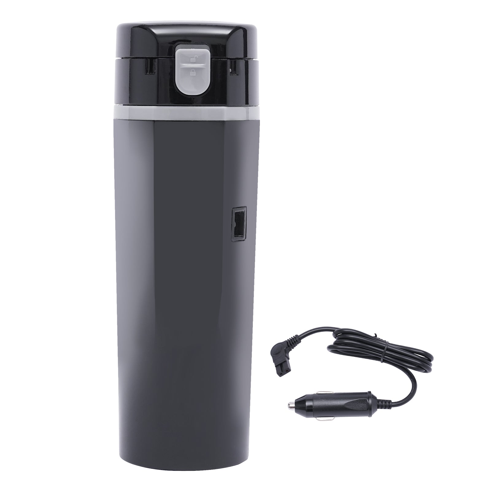 24V/12V Electric Travel Kettle for Car/Truck 500ml Self Heating Cup with Anti-Stir Lid Leak-Proof 304 Stainless Steel Liner Portable Coffee Tea Cup