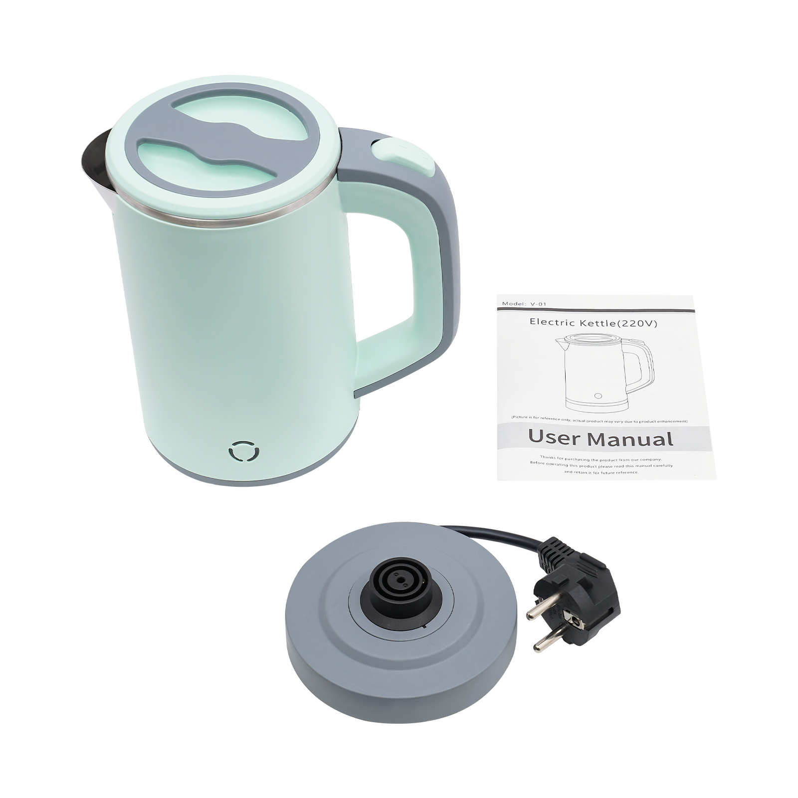 800ML Travel Kettle, Portable Kettle Mini Kettle, Stainless Steel Travel Kettle (Green)