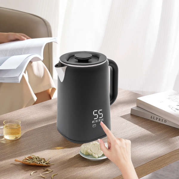 Electric kettle, Electric kettle for boiling water, Capacity: 1.7L, 1500W, 21*14.5*23cm, Black