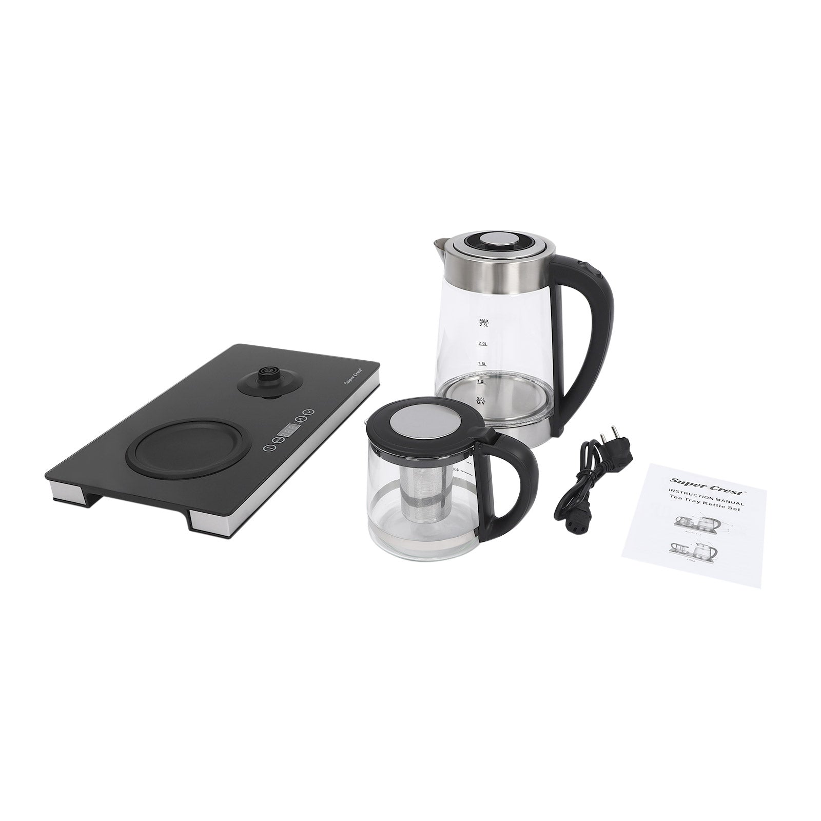 Glass Transparent Double Burner Kettle, Double Burner Electric Kettle for Offices, Hotels, Apartments Glass Transparent Double Burner Kettle, Double Burner Electric Kettle for Offices, Hotels, Apartments