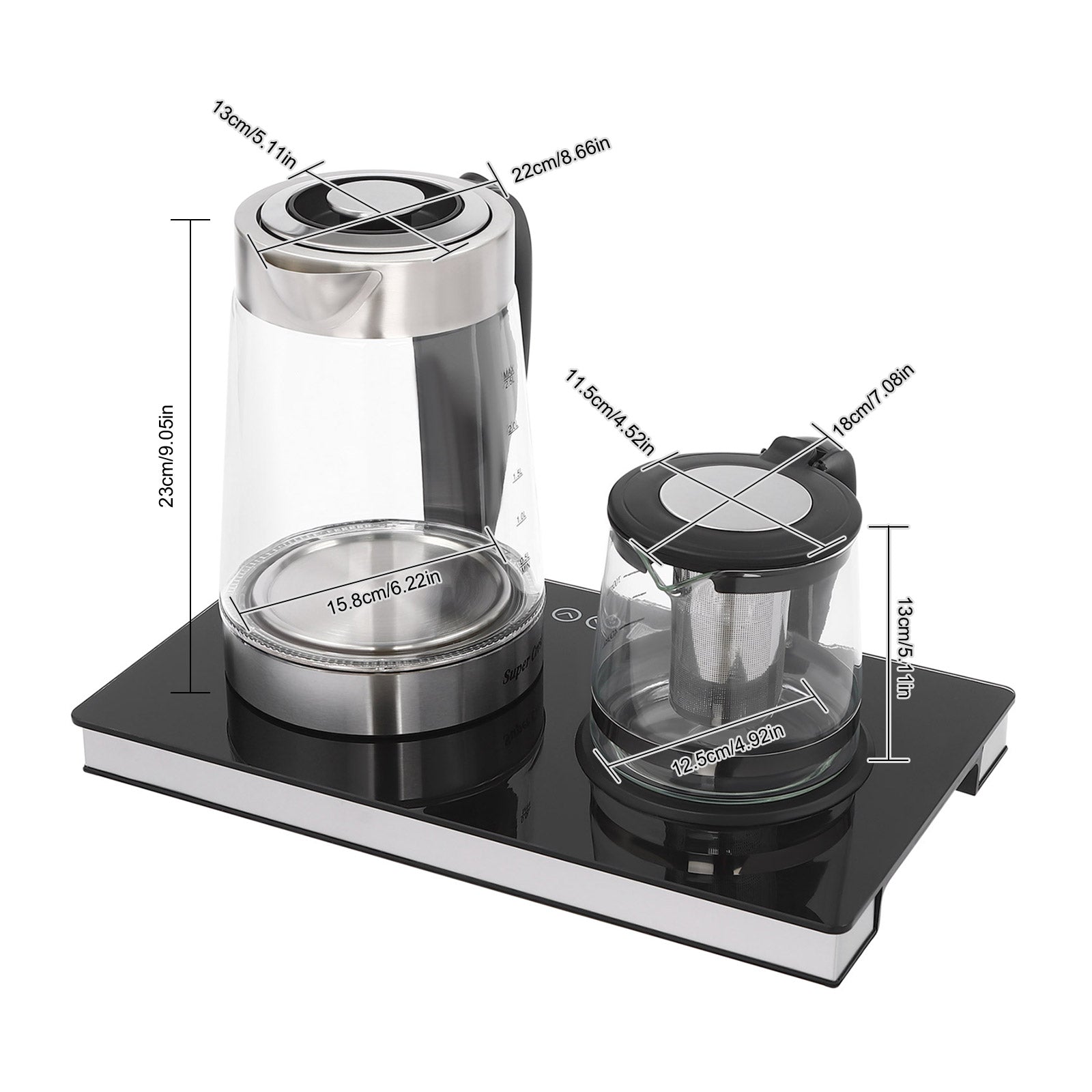 Glass Transparent Double Burner Kettle, Double Burner Electric Kettle for Offices, Hotels, Apartments Glass Transparent Double Burner Kettle, Double Burner Electric Kettle for Offices, Hotels, Apartments
