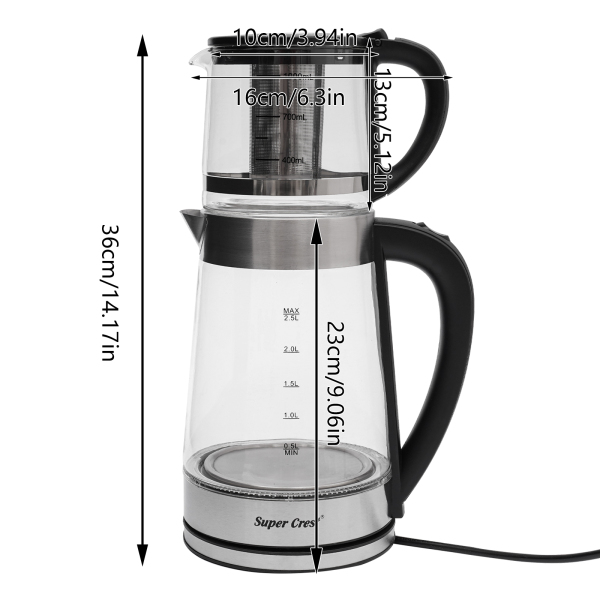 Electric Glass Kettle Portable Hot Water Kettle Electric Kettle And Teapot For Steeping Loose Tea Leaves Or Tea Bags 1800w