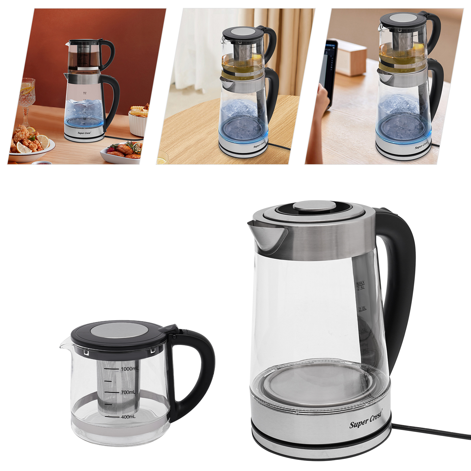 Electric Glass Kettle Portable Hot Water Kettle Electric Kettle And Teapot For Steeping Loose Tea Leaves Or Tea Bags 1800w Electric Glass Kettle Portable Hot Water Kettle Electric Kettle And Teapot For Steeping Loose Tea Leaves Or Tea Bags 1800w