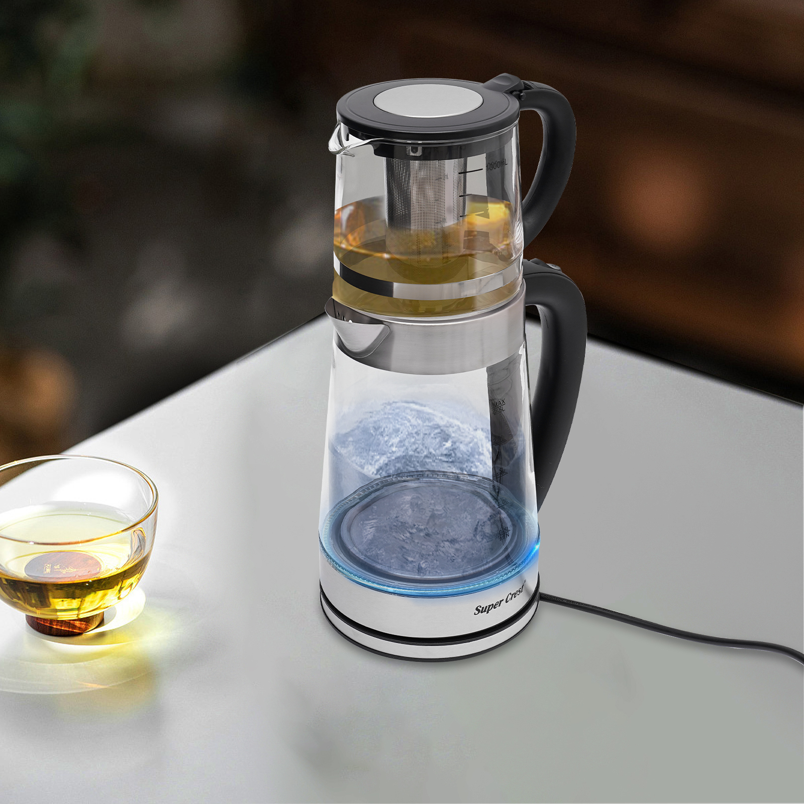 Electric Glass Kettle Portable Hot Water Kettle Electric Kettle And Teapot For Steeping Loose Tea Leaves Or Tea Bags 1800w Electric Glass Kettle Portable Hot Water Kettle Electric Kettle And Teapot For Steeping Loose Tea Leaves Or Tea Bags 1800w