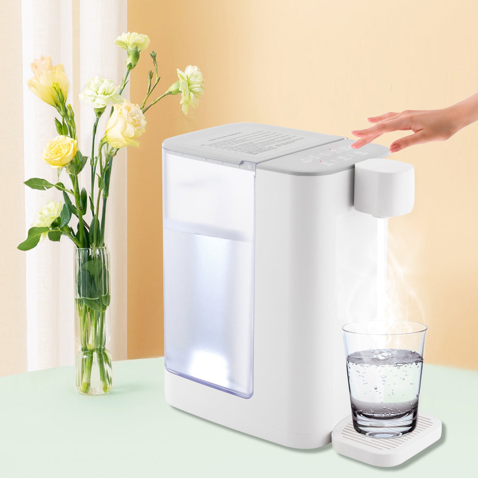 Electric Kettles Instant Hot Water Dispenser for Fast Heating and Flow 5 Adjustable Temperatures and 2 Water Flow Rates White