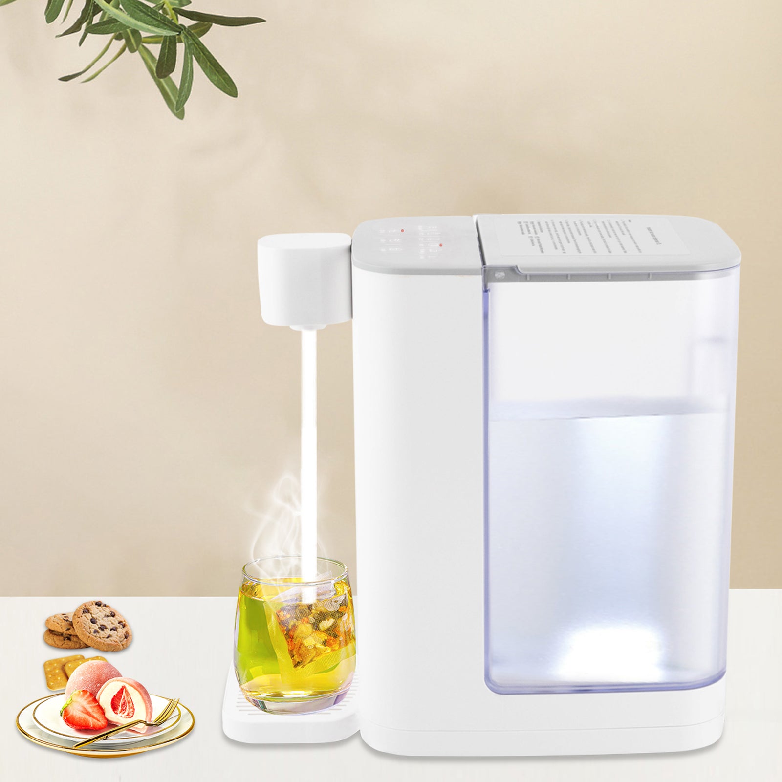 Electric Kettles Instant Hot Water Dispenser for Fast Heating and Flow 5 Adjustable Temperatures and 2 Water Flow Rates White