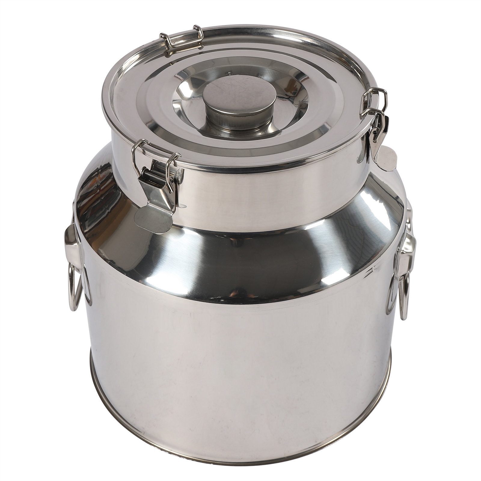 22L 2.05kg Stainless Steel Milk Jug Leak Proof Lid with Tension Lock for Storage Suitable For Storing Water Milk 201 Stainless Steel Silver