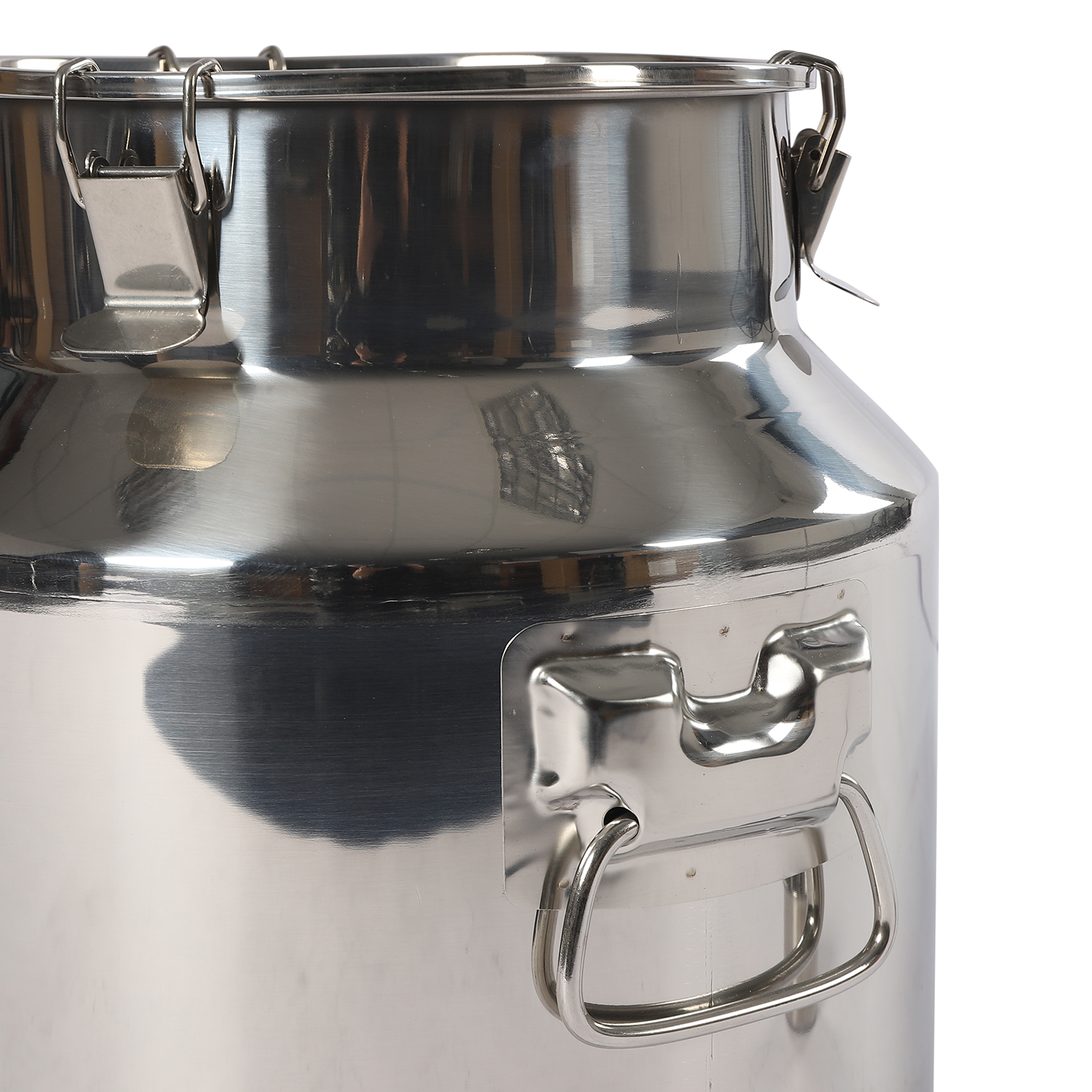 22L 2.05kg Stainless Steel Milk Jug Leak Proof Lid with Tension Lock for Storage Suitable For Storing Water Milk 201 Stainless Steel Silver