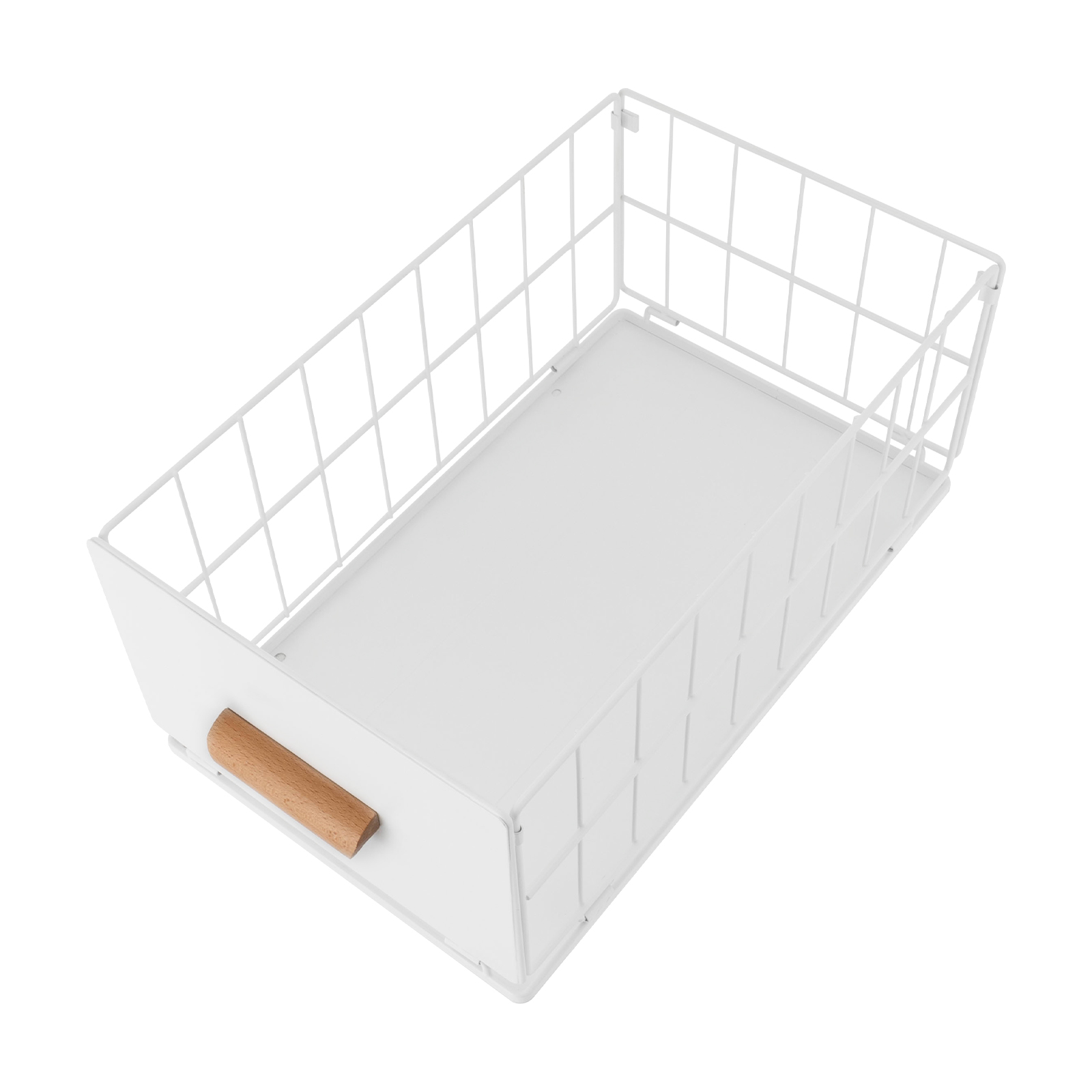 White Sliding Cabinet Basket, Pull Out Cabinet Organizer Basket, Basket Drawer for Cabinet