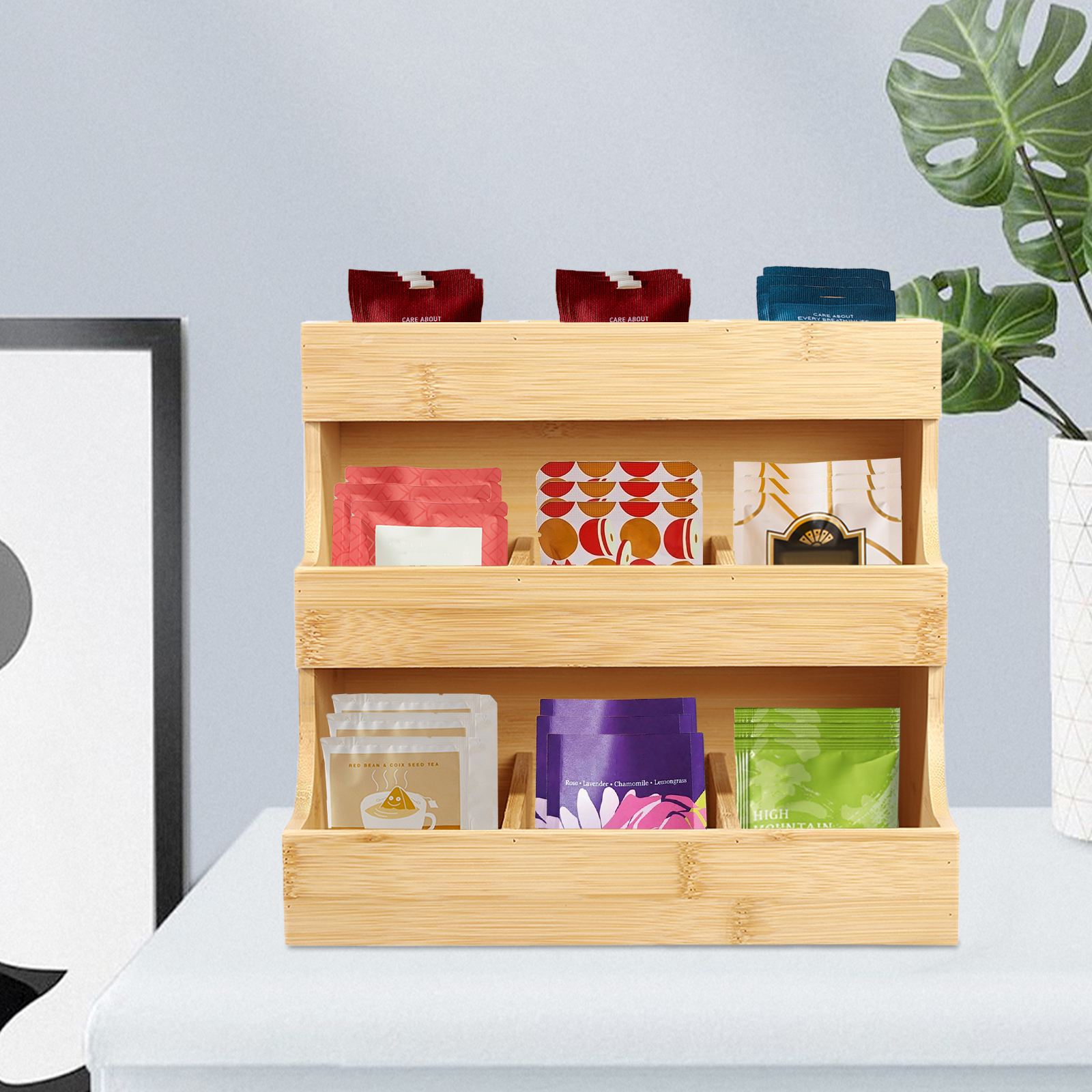 Bamboo Organizer, Tea Bag Organizer, Tea Bag Holder for Homes, Offices, Coffee Shops, Teahouses Bamboo Organizer, Tea Bag Organizer, Tea Bag Holder for Homes, Offices, Coffee Shops, Teahouses