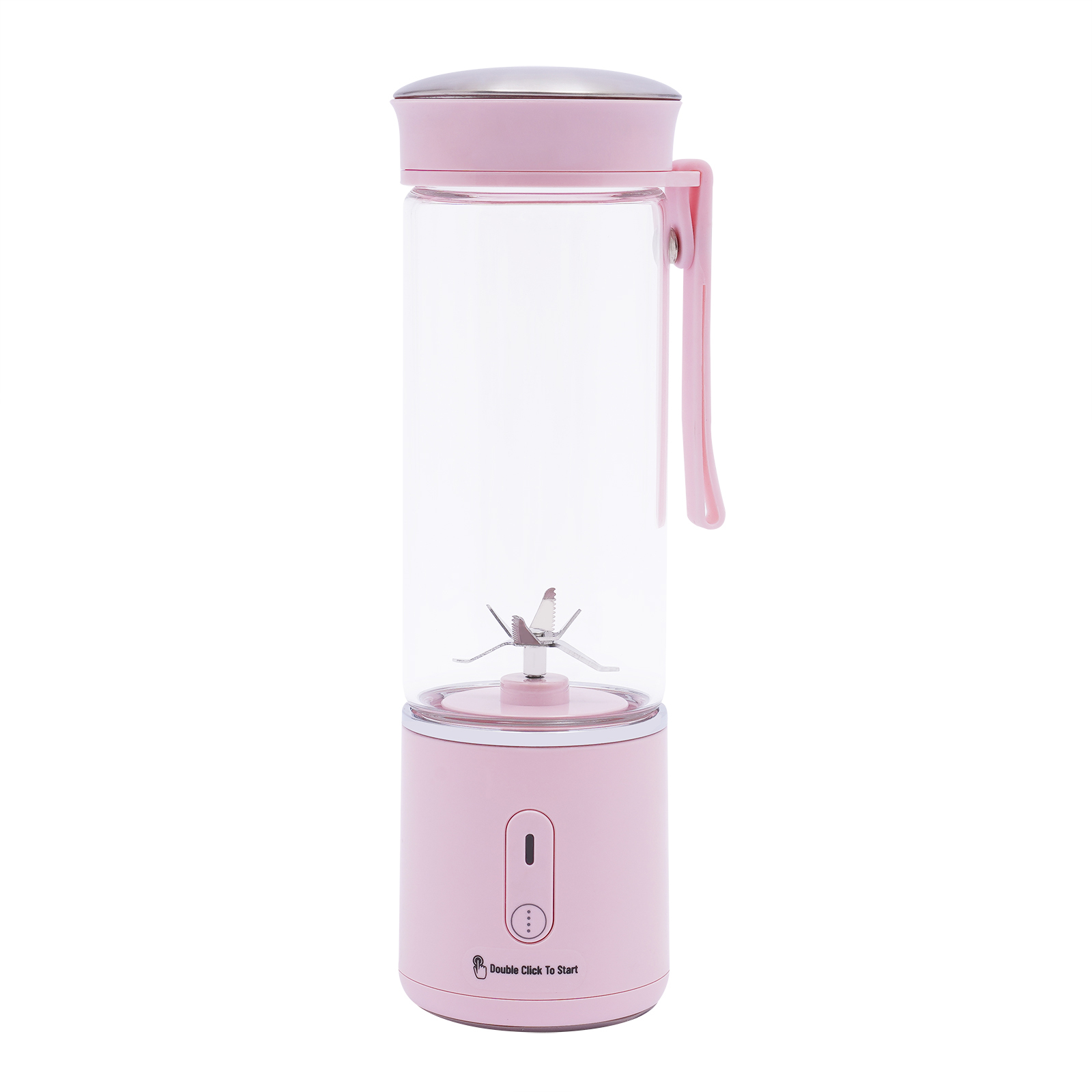 450 ml portable blender, USB rechargeable mini blender, with six blades, Speed: 21000RPM±15, Pink 450 ml portable blender, USB rechargeable mini blender, with six blades, Speed: 21000RPM±15, Pink