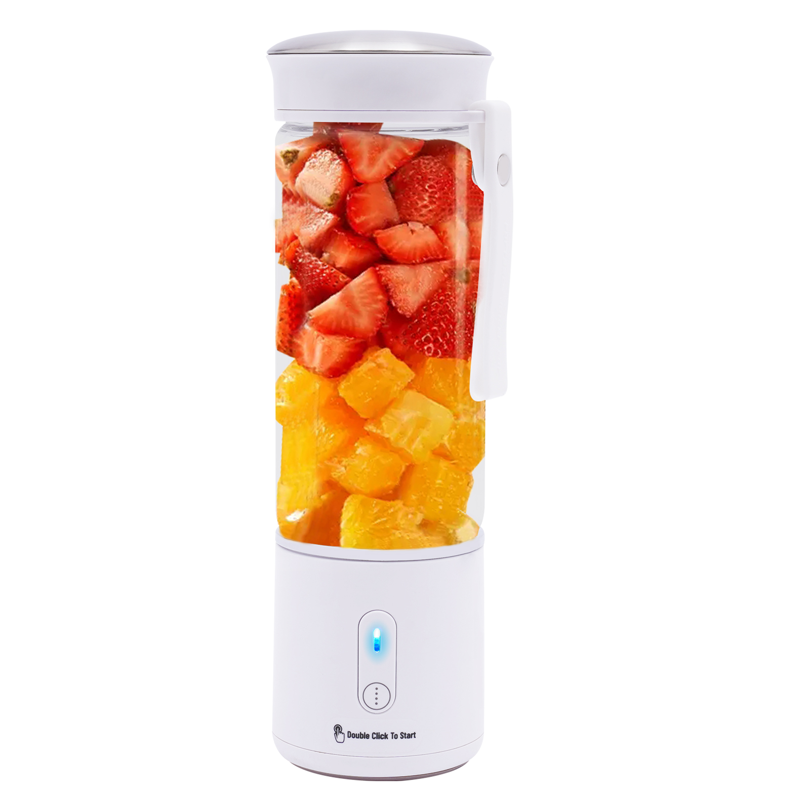 450 ml portable glass blender, 7.4 V motor, rechargeable USB mini blender, portable blender with six blades