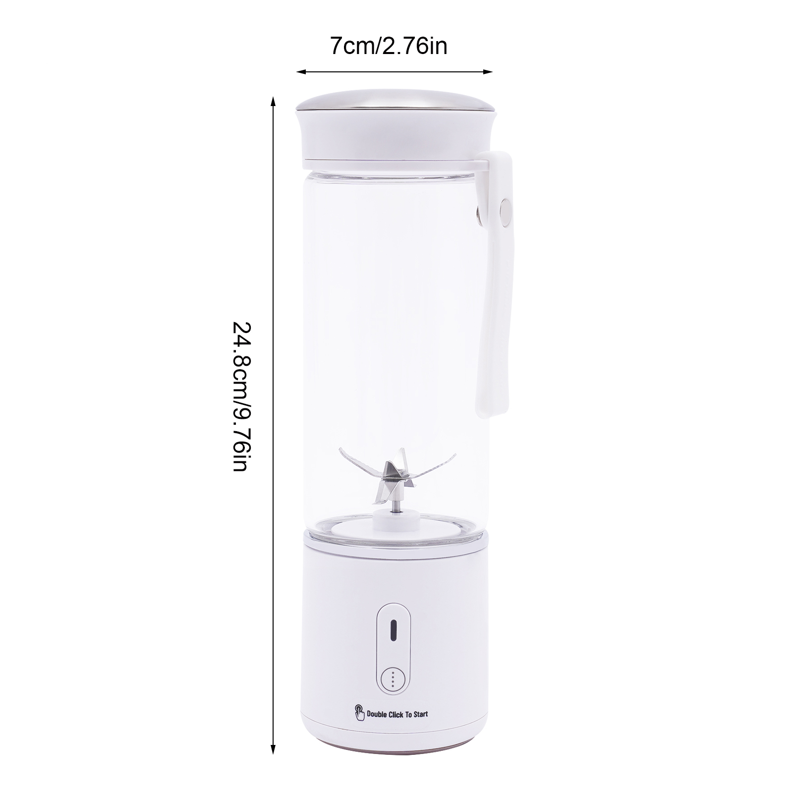 450 ml portable glass blender, 7.4 V motor, rechargeable USB mini blender, portable blender with six blades 450 ml portable glass blender, 7.4 V motor, rechargeable USB mini blender, portable blender with six blades