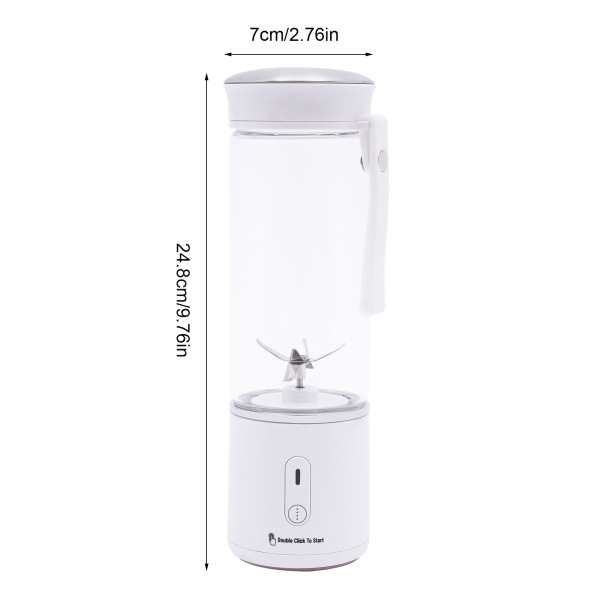 450 ml portable glass blender, 7.4 V motor, rechargeable USB mini blender, portable blender with six blades