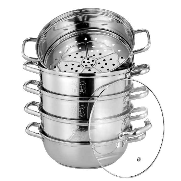 5-Layer Stainless Steel Steamer Pot Gas Induction Electric Ceramic Suitable for Induction Cooker 30cm 5 Layers Use At Home Restaurants 5-Layer Stainless Steel Steamer Pot Gas Induction Electric Ceramic Suitable for Induction Cooker 30cm 5 Layers Use At Home Restaurants