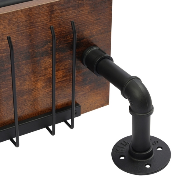 3-Tier Wall Mount Wine Rack With Hook Hanging Metal Wine Glass Rack Wine Display Shelf Wine Bottle Holder Wine Storage Rack