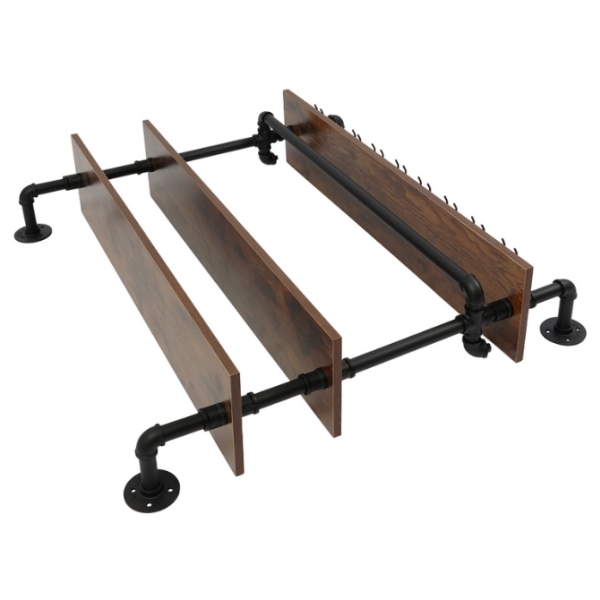 3-Tier Wall Mount Wine Rack With Hook Hanging Metal Wine Glass Rack Wine Display Shelf Wine Bottle Holder Wine Storage Rack