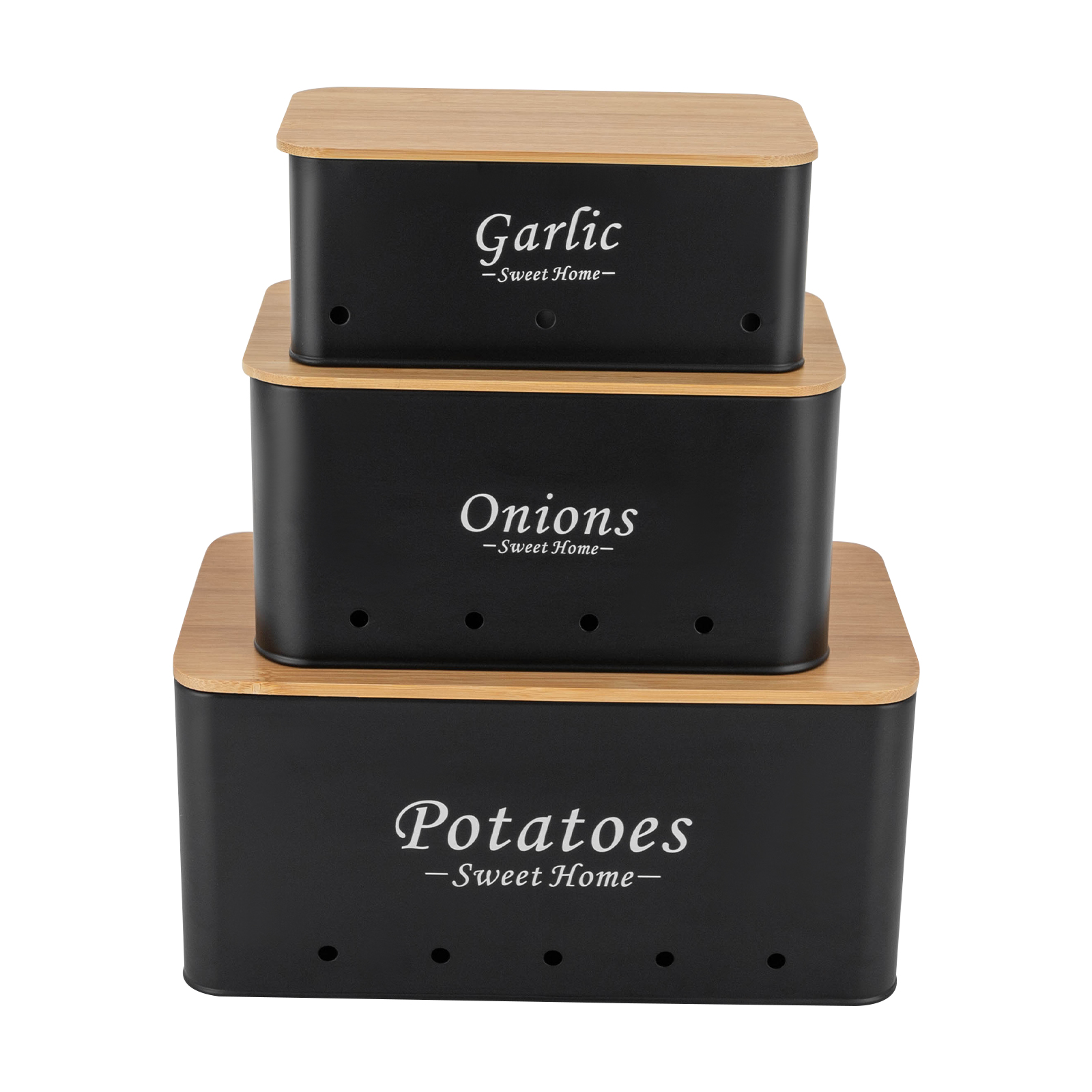 Container Sets, Onions/Potato/Garlic Storage Organizer, 3Pcs Storage Box Container Sets, Onions/Potato/Garlic Storage Organizer, 3Pcs Storage Box