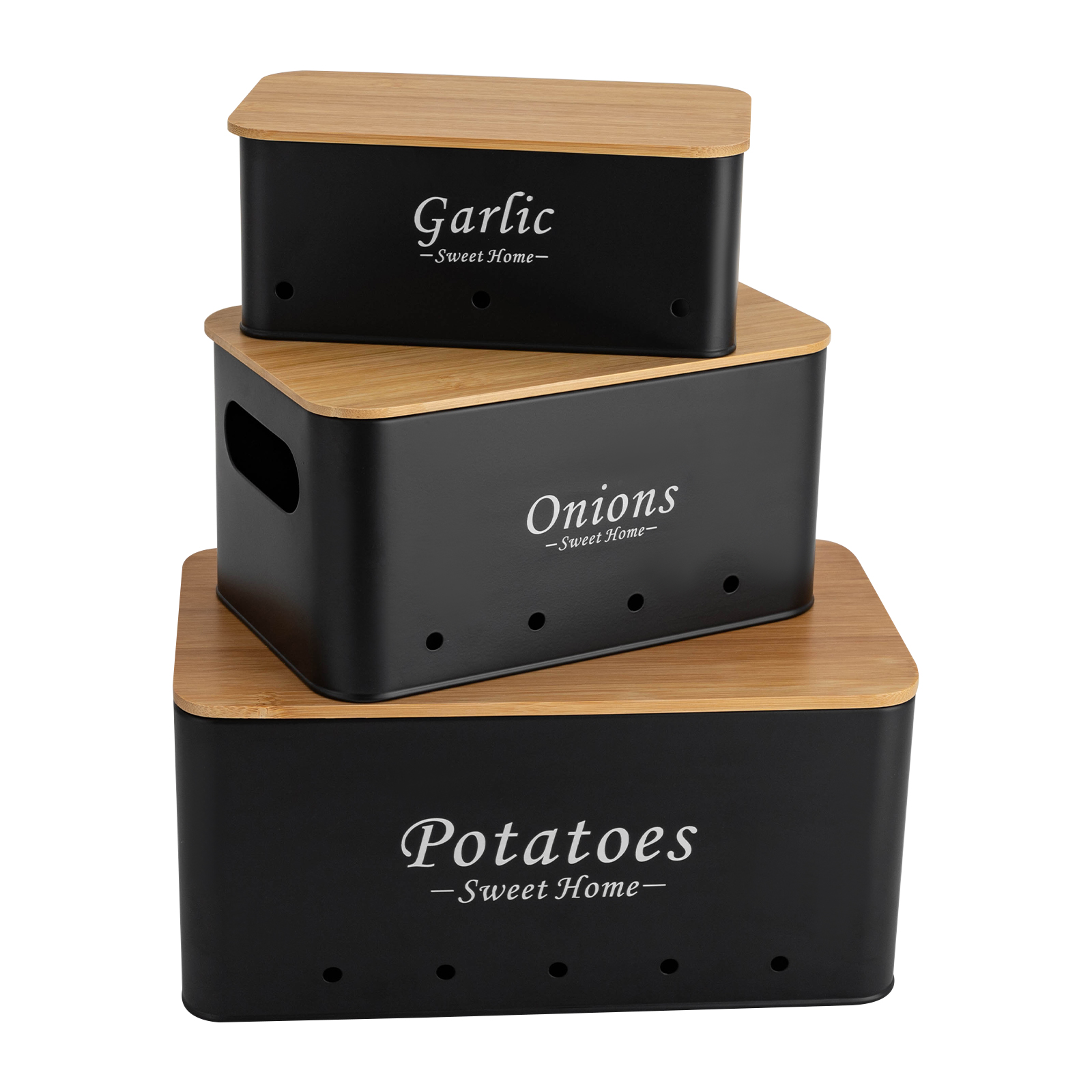 Container Sets, Onions/Potato/Garlic Storage Organizer, 3Pcs Storage Box