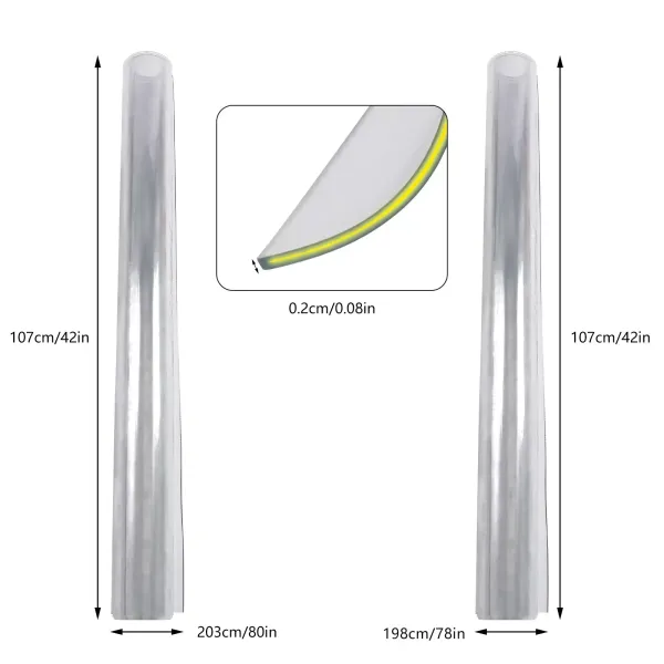 78 x 42 Inch Clear Table Cover Protector, 2mm Thick Protective Pads, for Dining Table 78 x 42 Inch Clear Table Cover Protector, 2mm Thick Protective Pads, for Dining Table