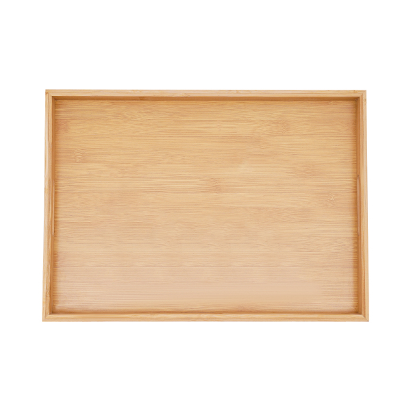 4 Set Commercial Bamboo Food Cakes Serving Trays Tabletop Dessert Holder Trays Log Color Material Bamboo and Wood 46*33*3.5 cm 4 Pieces