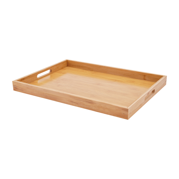 4 Set Commercial Bamboo Food Cakes Serving Trays Tabletop Dessert Holder Trays Log Color Material Bamboo and Wood 46*33*3.5 cm 4 Pieces