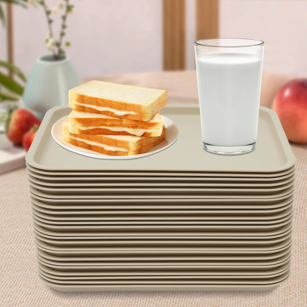 24 Packing Pallets 36*27cm Used In Fast Food Restaurants Cafeterias Kitchens Hotels Restaurants Snack Bars Material Pp 24 Trays Khaki