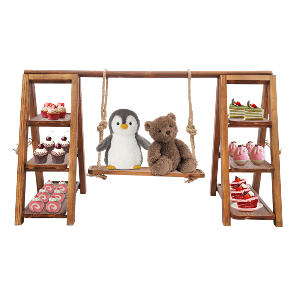 Wooden Serving Tray, Wooden Dessert Stand, Wooden Cupcake Stand, 92*40*48cm, Wooden
