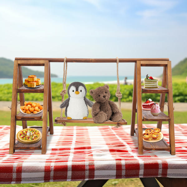 Wooden Serving Tray, Wooden Dessert Stand, Wooden Cupcake Stand, 92*40*48cm, Wooden
