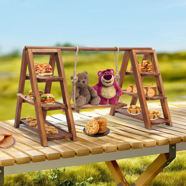 Wooden Serving Tray, Wooden Dessert Stand, Wooden Cupcake Stand, 92*40*48cm, Wooden