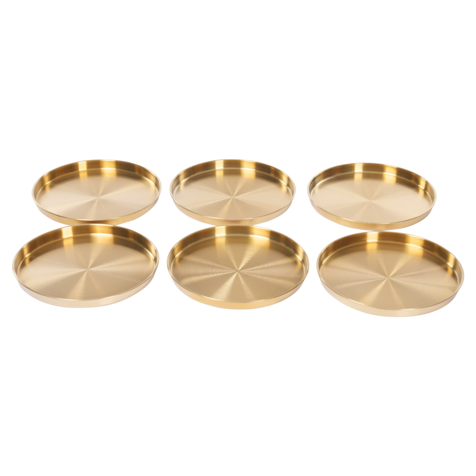 6Pcs Round Serving Trays, Stainless Steel Table Tray, Gold Decorative Tray - Gold 6Pcs Round Serving Trays, Stainless Steel Table Tray, Gold Decorative Tray - Gold