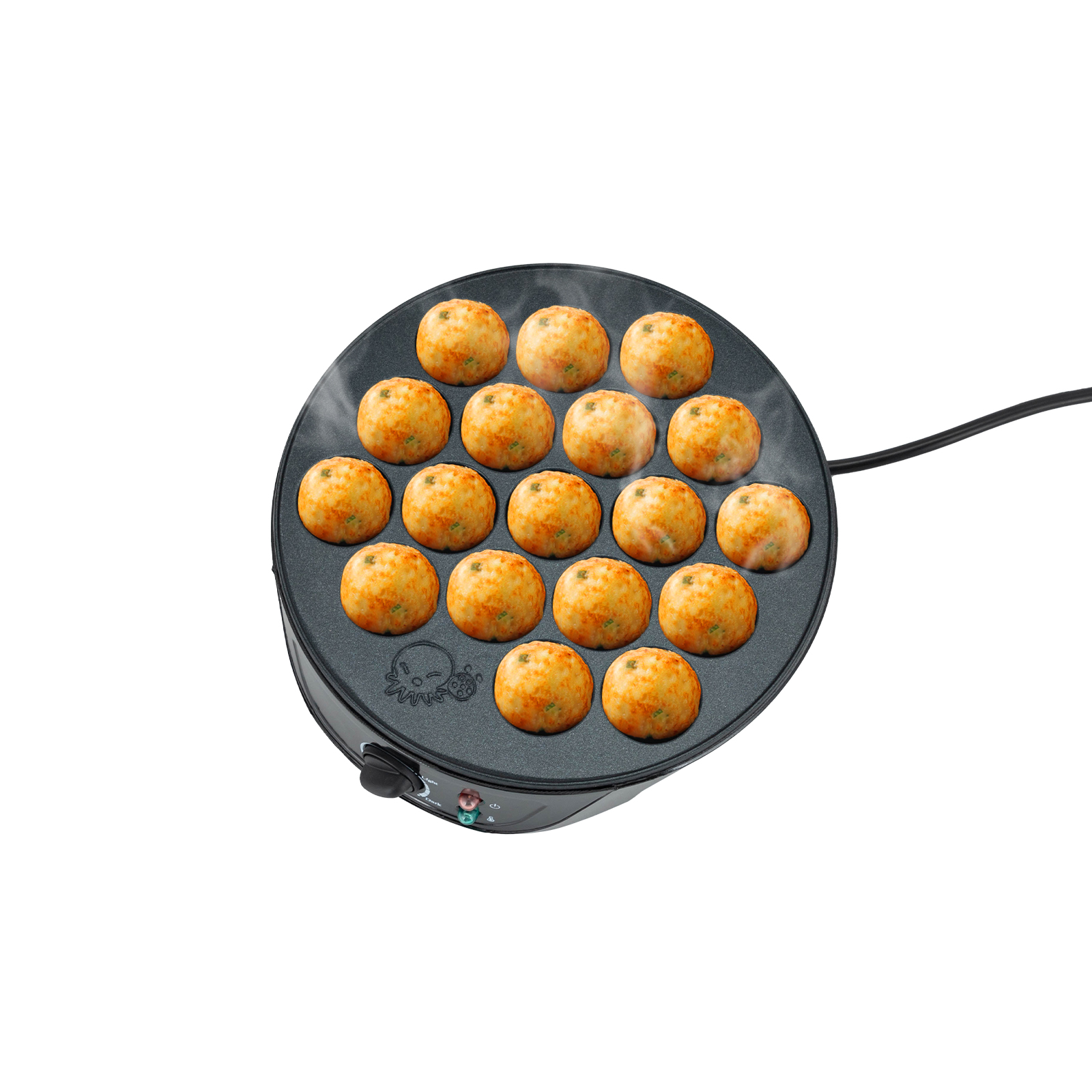 Takoyaki Maker 750W, 18-Hole Electric Takoyaki Ball Machine, Grilled Takoyaki Grill Pan, Black