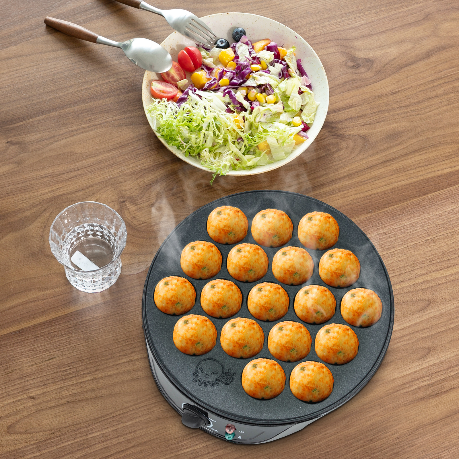 Takoyaki Maker 750W, 18-Hole Electric Takoyaki Ball Machine, Grilled Takoyaki Grill Pan, Black Takoyaki Maker 750W, 18-Hole Electric Takoyaki Ball Machine, Grilled Takoyaki Grill Pan, Black
