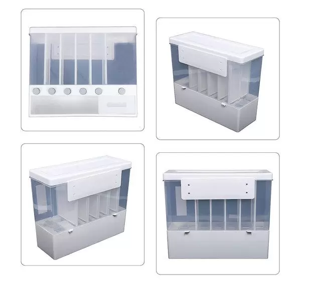 6-compartment airtight storage box with lid and measuring glass for the kitchen 6-compartment airtight storage box with lid and measuring glass for the kitchen