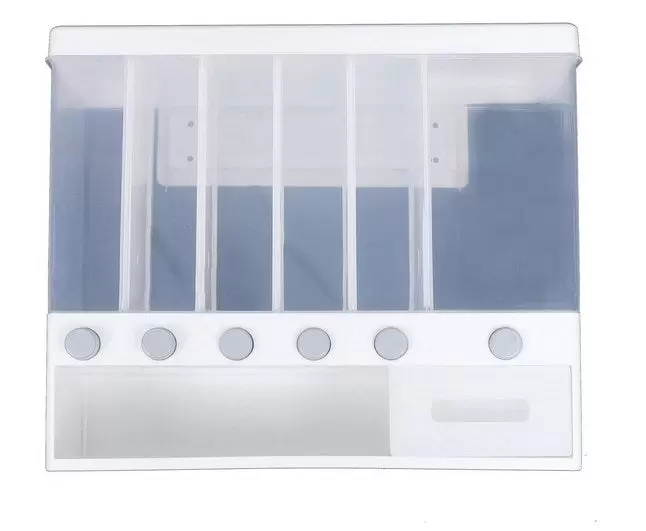 6-compartment airtight storage box with lid and measuring glass for the kitchen 6-compartment airtight storage box with lid and measuring glass for the kitchen