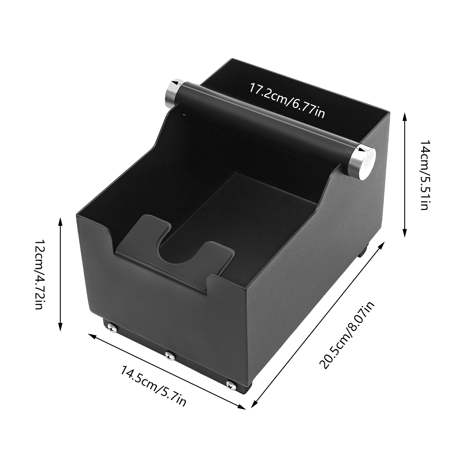 Knock Box, Knock Box for Ground Coffee, Knock Box with Base for Coffee Filling Station, 14.5*20.5cm Knock Box, Knock Box for Ground Coffee, Knock Box with Base for Coffee Filling Station, 14.5*20.5cm