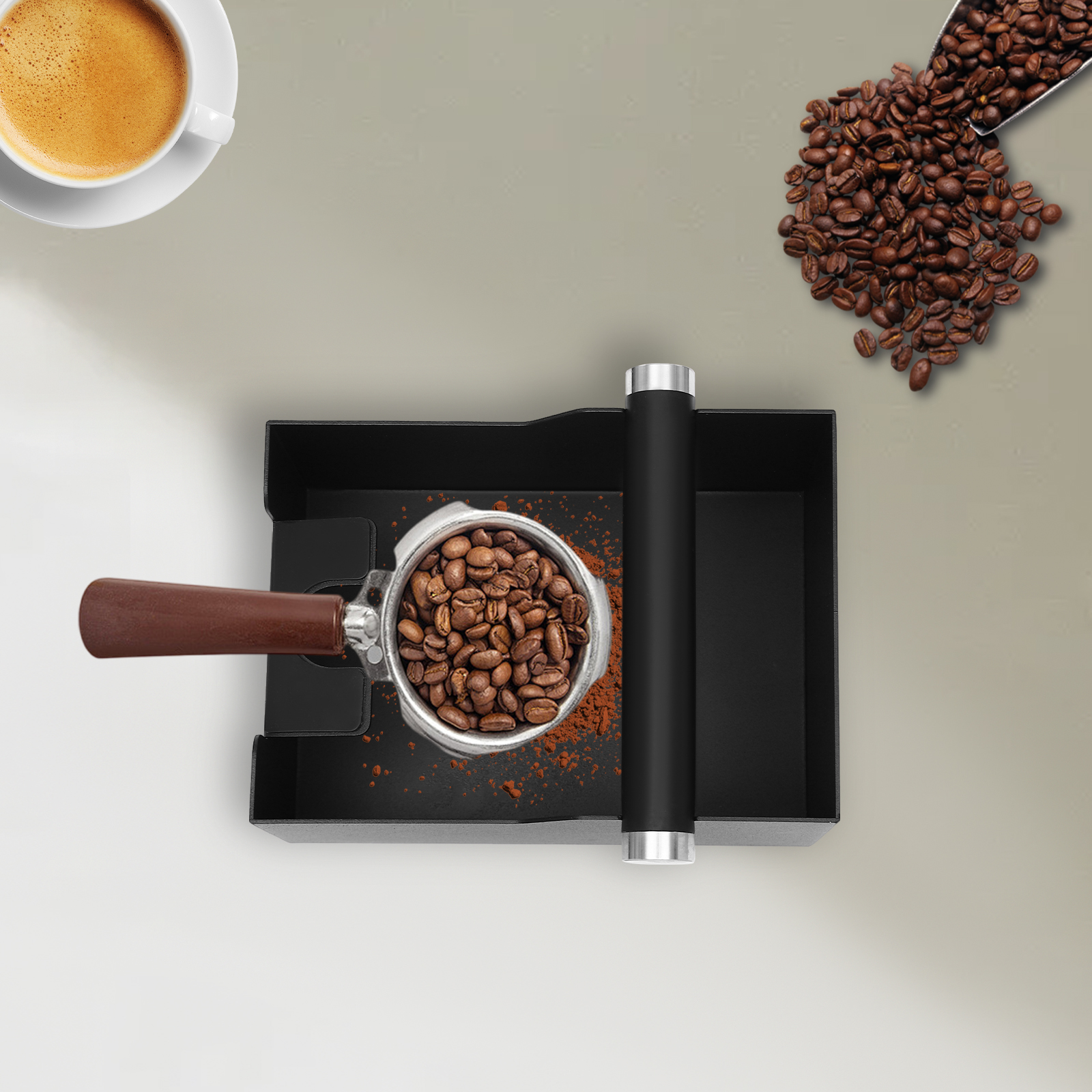 Knock Box, Knock Box for Ground Coffee, Knock Box with Base for Coffee Filling Station, 14.5*20.5cm Knock Box, Knock Box for Ground Coffee, Knock Box with Base for Coffee Filling Station, 14.5*20.5cm