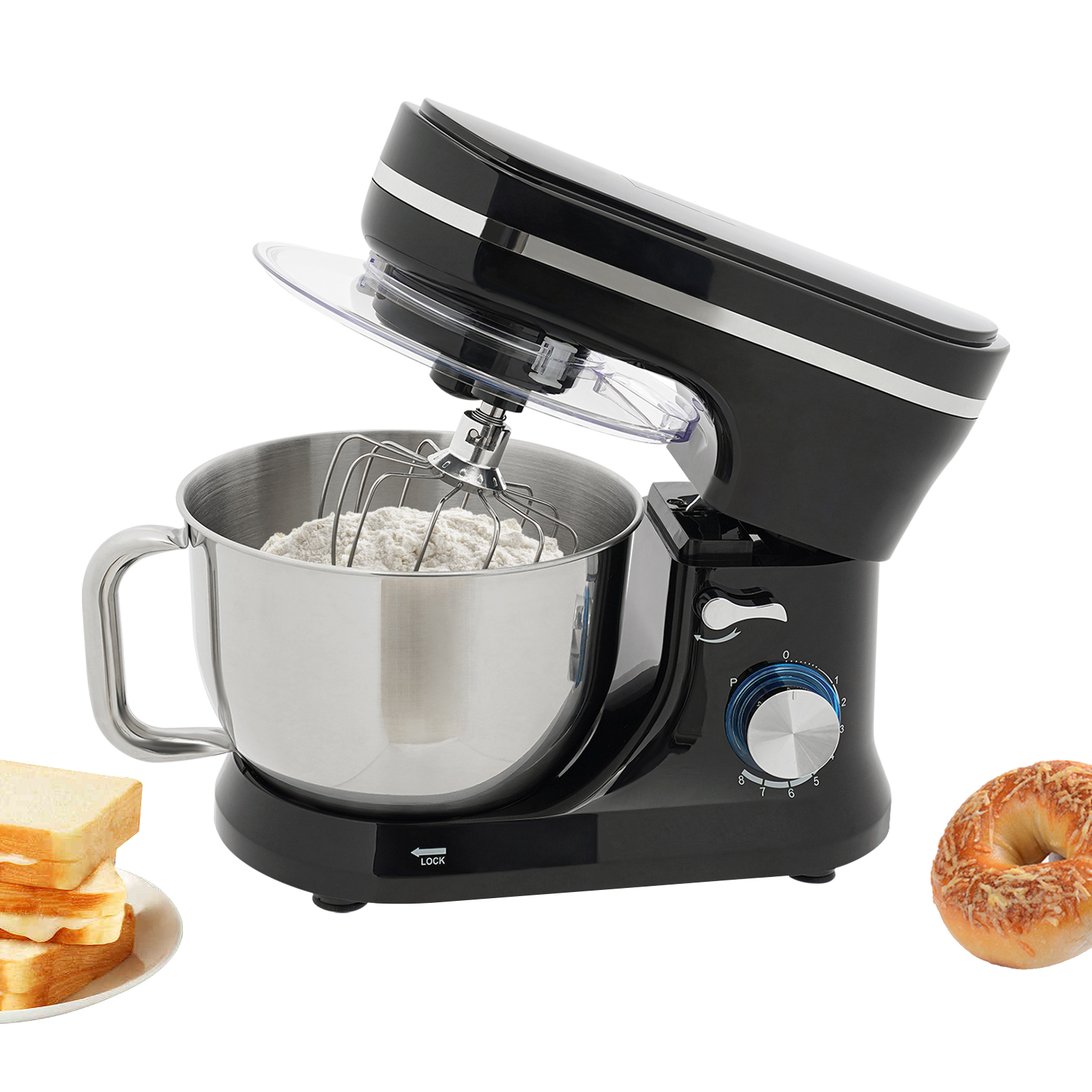 SM-1510X 4.5L Tilting Food Processor, Electric Kitchen Mixer, Multifunctional Kitchen Mixer