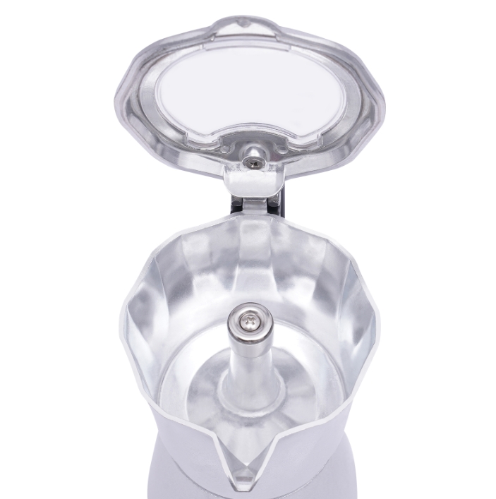 480W Aluminum Alloy Electric Moka Coffee Machine with Base Can Prepare Six Cups at a Time 300ml for 1-6 people DIY Silver