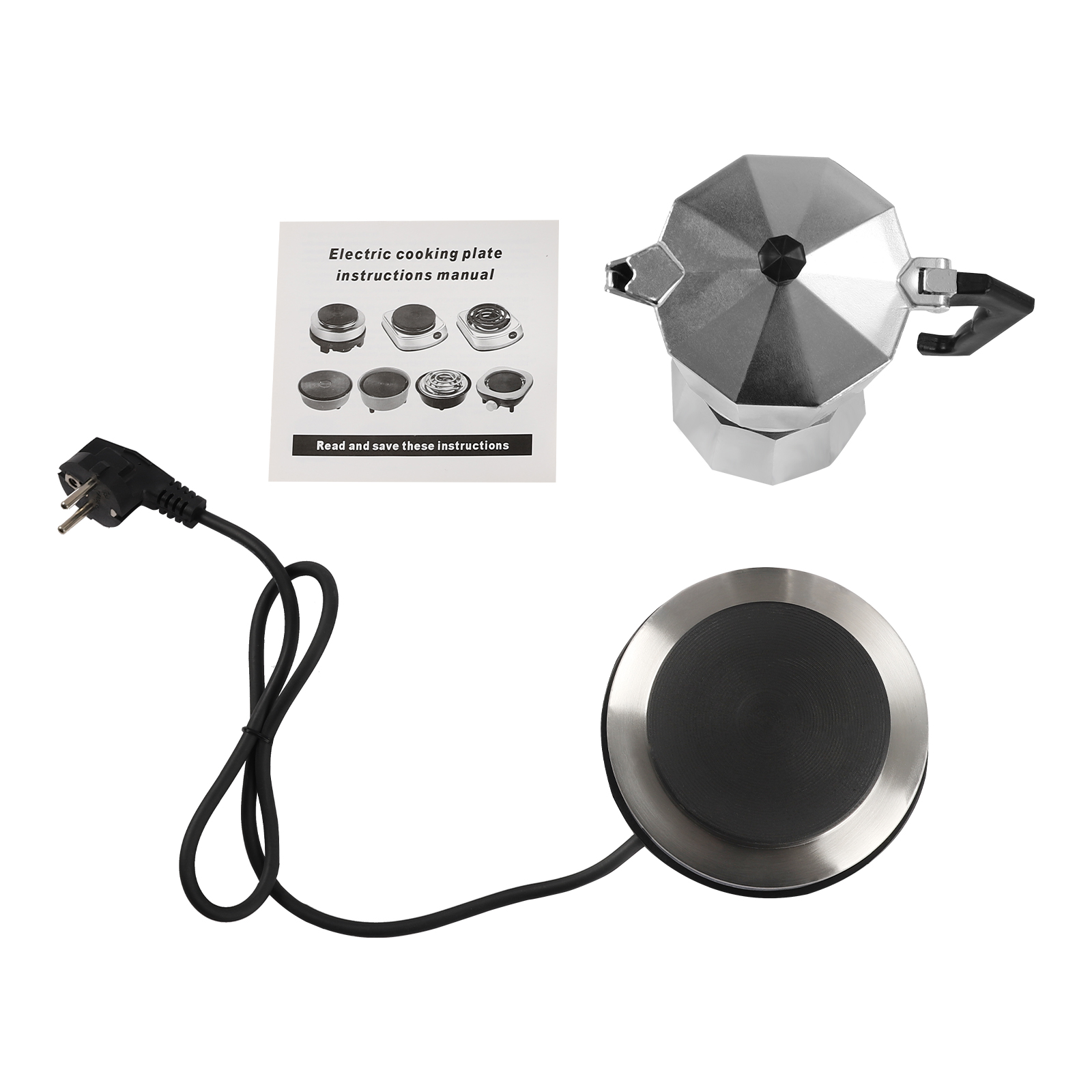 Electric Mini Single Hot Plate Espresso Stove 500W 3 Cups (Espresso Maker) Electric Mini Single Hot Plate Espresso Stove 500W 3 Cups (Espresso Maker)