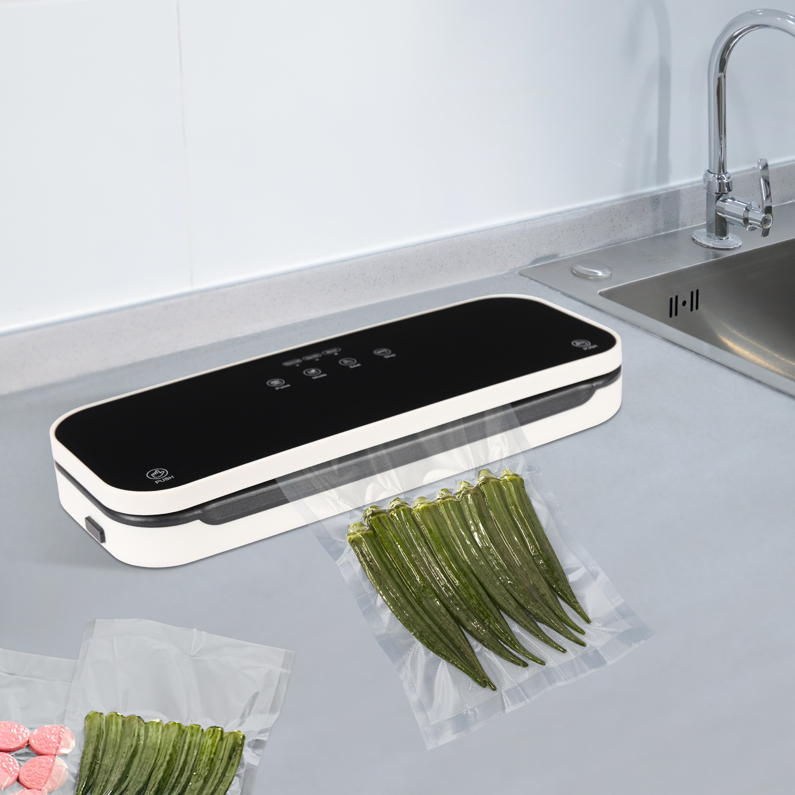 Automatic Vacuum Air Sealing Machine, Food Sealer, Vacuum Sealing Machine for Meat, Seafood, Vegetables, Fruits Automatic Vacuum Air Sealing Machine, Food Sealer, Vacuum Sealing Machine for Meat, Seafood, Vegetables, Fruits