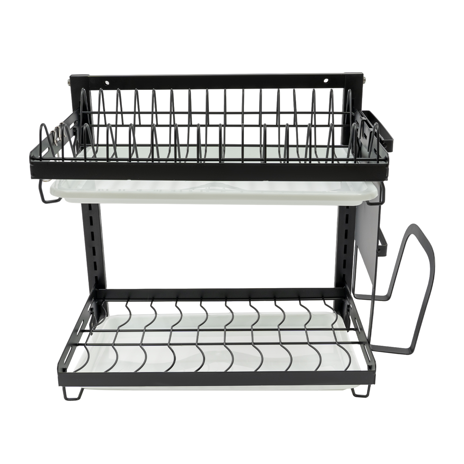 2-Deck Dish Drainer, Utensil Organizer, Total load capacity: 50kg, 41.2*26.6*40.5cm, Black 2-Deck Dish Drainer, Utensil Organizer, Total load capacity: 50kg, 41.2*26.6*40.5cm, Black