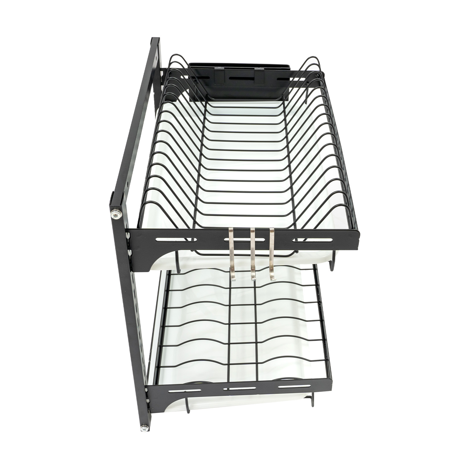 2-Deck Dish Drainer, Utensil Organizer, Total load capacity: 50kg, 41.2*26.6*40.5cm, Black 2-Deck Dish Drainer, Utensil Organizer, Total load capacity: 50kg, 41.2*26.6*40.5cm, Black