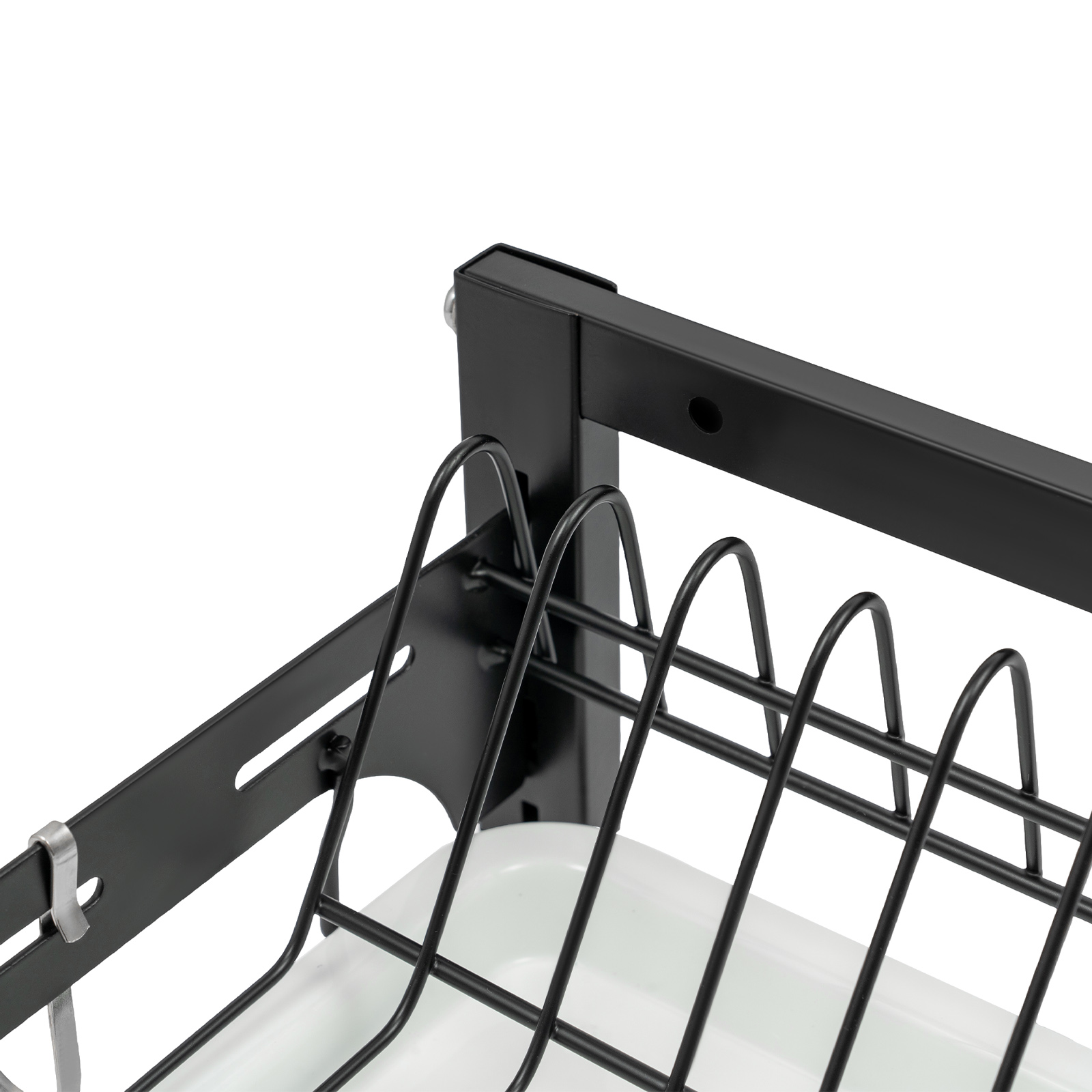 2-Deck Dish Drainer, Utensil Organizer, Total load capacity: 50kg, 41.2*26.6*40.5cm, Black 2-Deck Dish Drainer, Utensil Organizer, Total load capacity: 50kg, 41.2*26.6*40.5cm, Black