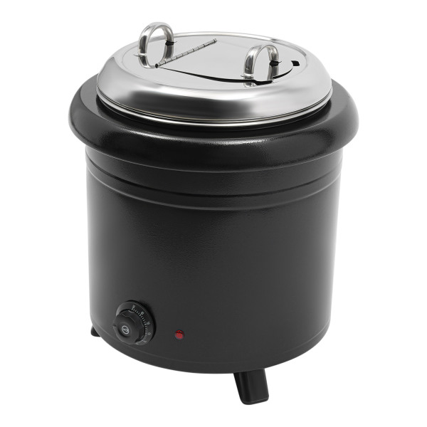 13L 400W Soup Warmer Soup Pot 201 Stainless Steel Used in Buffets Canteens Cafeterias Weddings 14.4*17.3 In For Reheating Stews Black